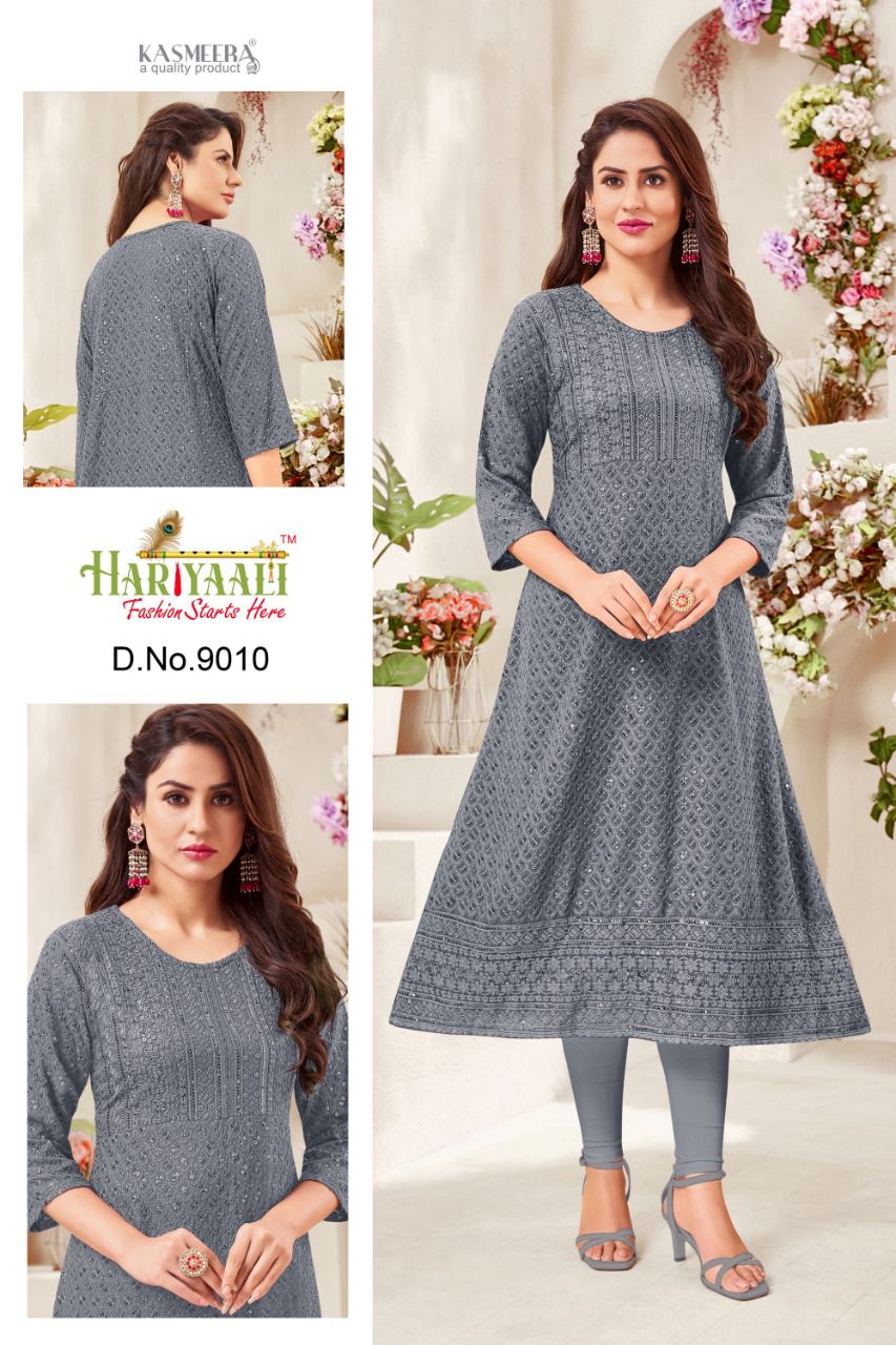 Hariyaali Aleen Fancy Regular Wear Rayon Latest Kurtis Collection